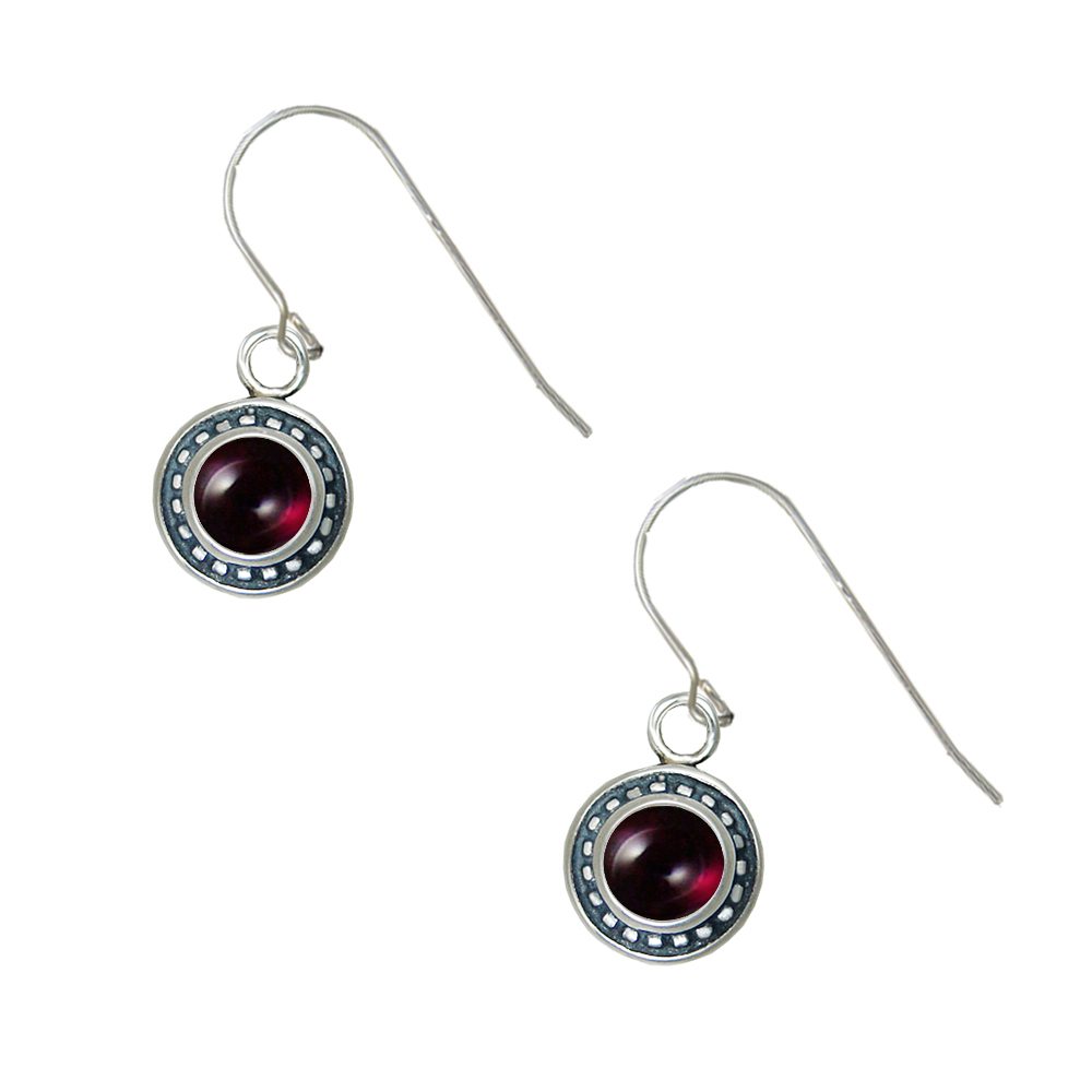 Sterling Silver Petite Garnet Gemstone Drop Dangle Earrings